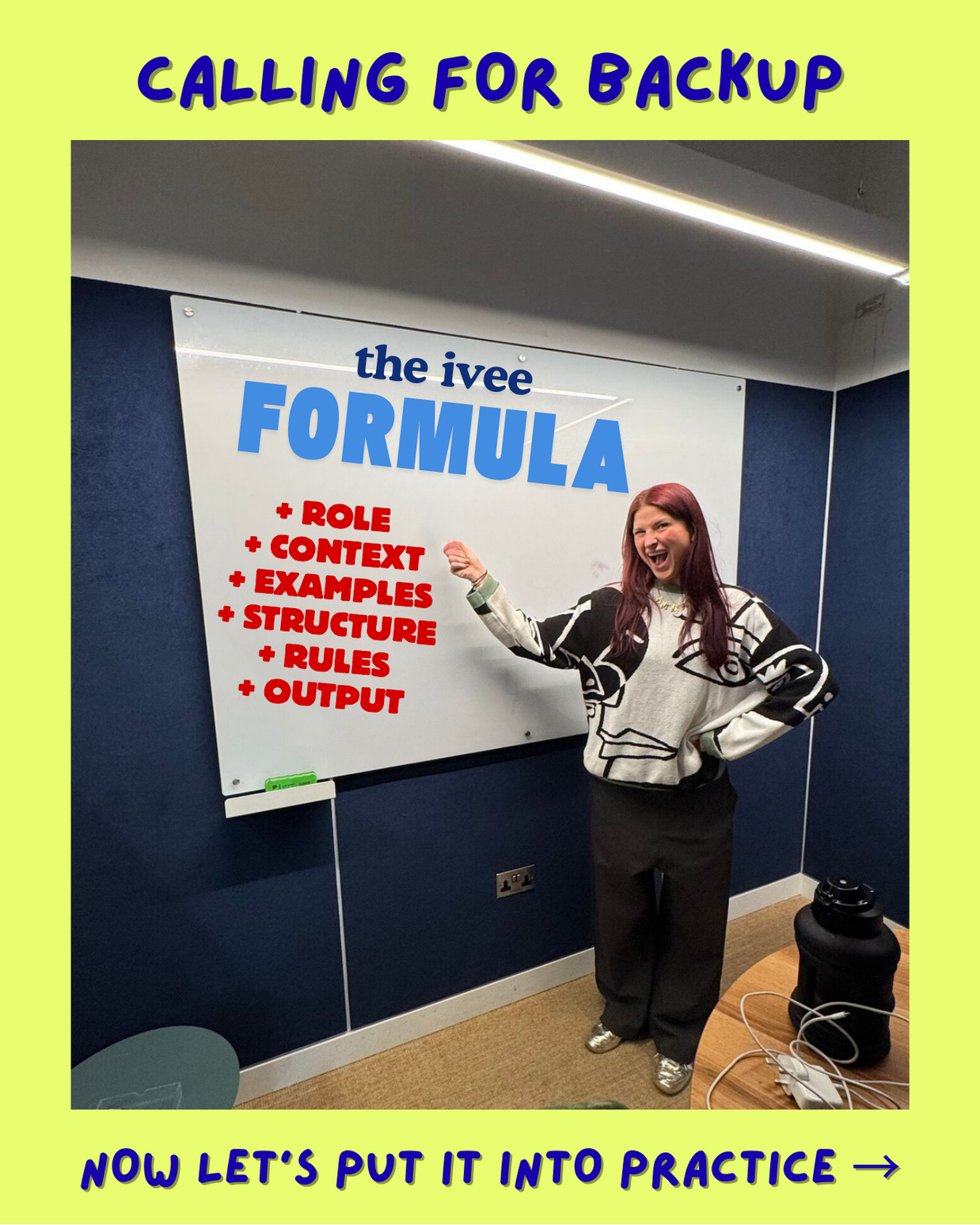 Carousel slide three: the ivee prompt formula
